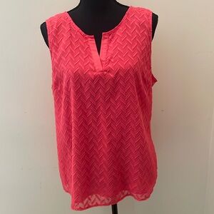 Market & Spruce Coral Ezide Textured Mixed Material Top Size XL